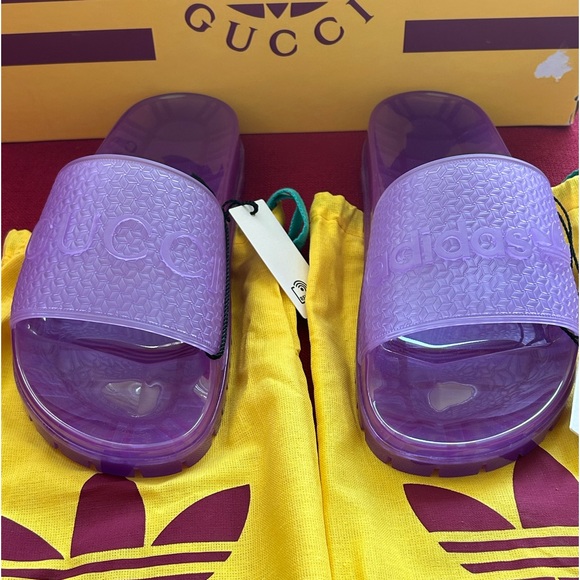 Gucci X Adidas, rubber slides new with tags - Picture 3 of 8